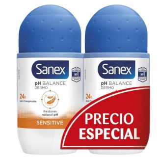 Sanex Desodorante Roll- On Sensitive 50ml Pack 2 Unidades