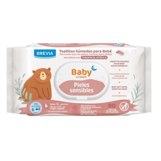 Brevia Toallitas Baby Cream Piel Sensible 80 Unidades
