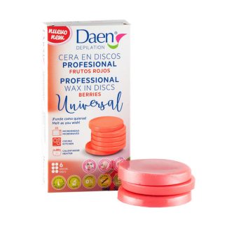 DAEN CERA DEPILATORIA DISCOS FRUTOS ROJOS 120GR
