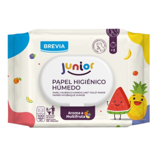 Brevia Papel Higiénico Húmedo Junior WC 100 Unidades