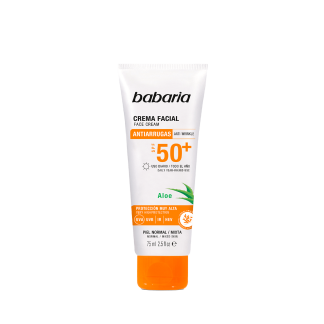 Babaria Crema Solar Facial Antiarrugas Aloe Vera SPF50 75ml