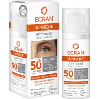 ECRAN SUNNIQUE FLUIDO FACIAL ANTI EDAD ACIDO HIALURONICO SPF50 50ML