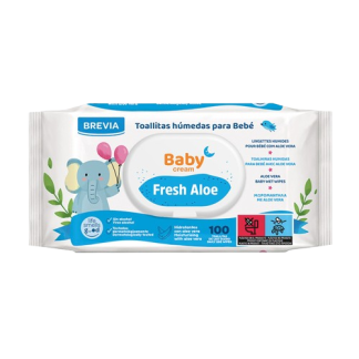 Toallitas Brevia Baby Fresh Aloe 100 Unidades Con tapa