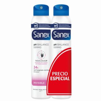 SANEX DESODORANTE SPRAY INVISIBLE 200ML PACK 2 UNIDADES