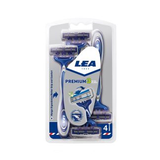 LEA MAQUINILLA DESECHABLE MEN PREMIUM 3 HOJAS BLISTER 4 UNIDADES