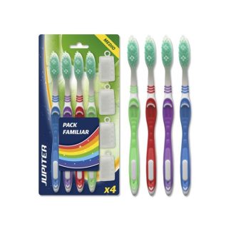JUPITER CEPILLO DENTAL FAMILIAR PACK 4 UNIDADES