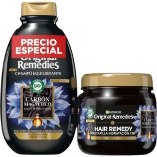 Garnier Original Remedies Pack Mascarilla de Carbón 340 ml + Champú Carbón Magnético 250 ml
