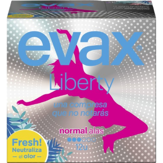 Evax Liberty Compresa Normal con Alas 12 unidades