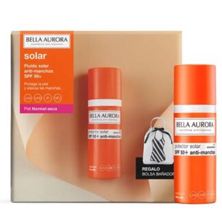 Bella Aurora Protector Solar Fluido Anti Manchas SPF50+ Piel Seca + Bolsa Baño