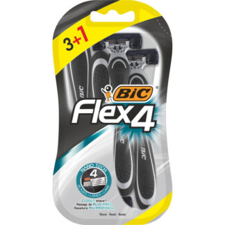 Bic Flex 4 Maquinillas Desechables 4 Hojas 3+1 Unidades