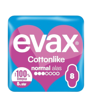 Evax Cottonlike Normal Con Alas 8 Unidades
