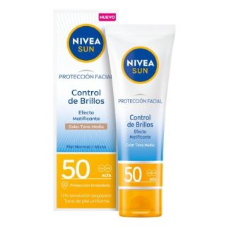 Nivea Sun Protección Facial Control De Brillos Tono Medio SPF50+ 50ml