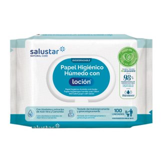 Salustar Papel Higiénico Húmedo Con Loción 100 Unidades