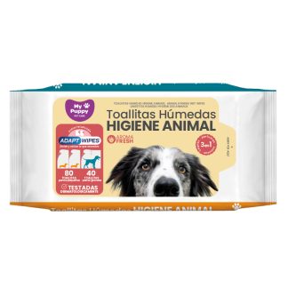 My Puppy Toallitas Húmedas Higiene Animal 80/40 Unidades