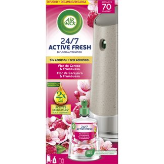 Airwick Active Fresh Ambientador Automatico Flor de Cerezo & Frambuesa Aparato + Recambio 228 ml