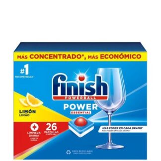 Finish Powerball Power Essential Limón Lavavajillas 26 Unidades