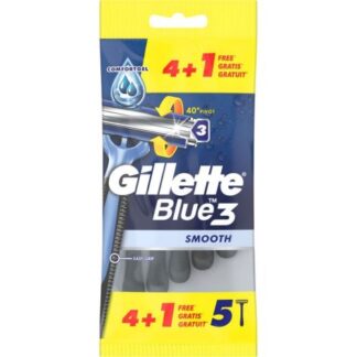 Gillette Blue 3 Smooth Maquinillas de Afeitar 4+1 Unidades