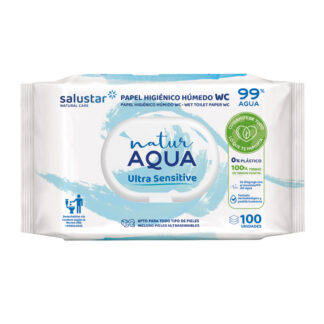 Salustar Papel Higiénico Húmedo Natur Aqua 99% 100 Unidades