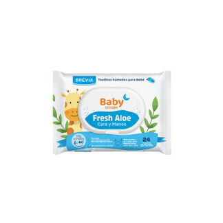 Brevia Toallitas Baby Fresh Aloe Cara y Manos 24 Unidades