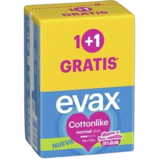 Evax Cottonlike Compresa Normal Alas Pack 19+19 Unidades